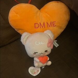 SugarCubs Pink Latte Heart Mini Plush 7.5” Sugar Cubs Fukuya NWT